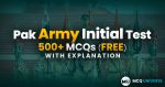 500+ MCQs Pakistan Army Initial IQ test